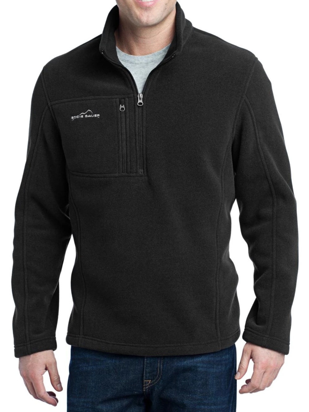Eddie Bauer Black Men’s Lightweight Quarter-Zip Fleece Pullover L